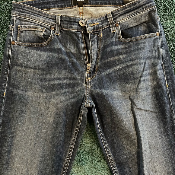 PAIGE Dark Blue Straight Leg Jeans - Picture 1 of 5